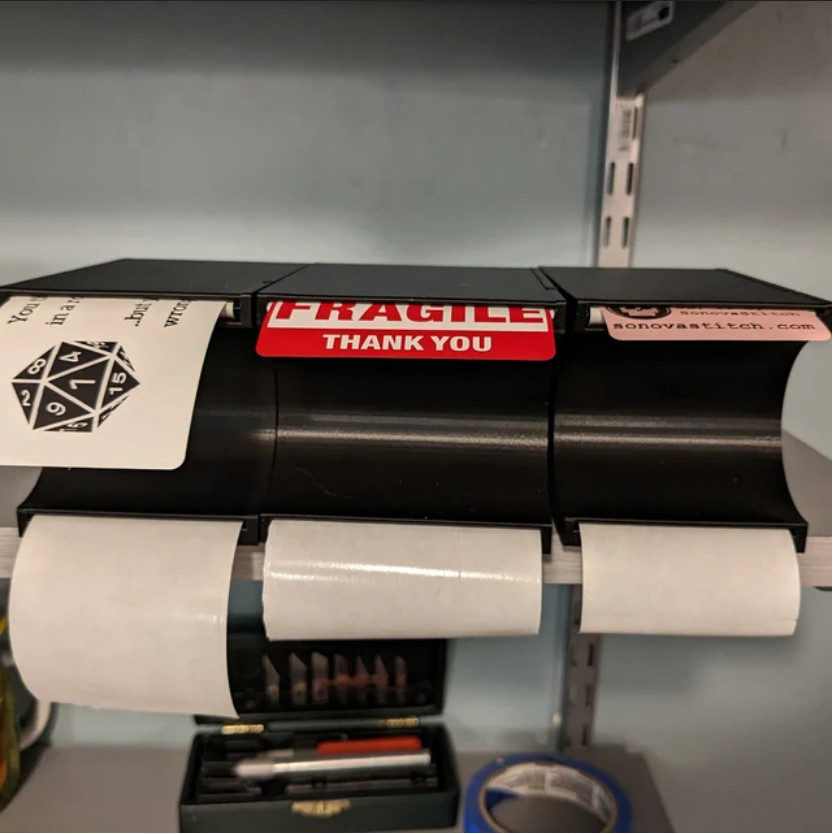 Label / Sticker Dispenser for Small Business – Various Sizes Available – Black