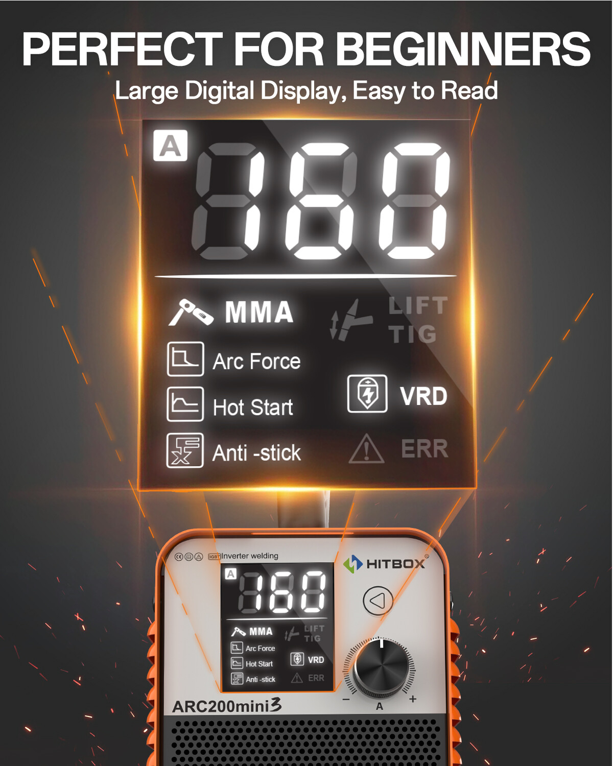 HITBOX Professional 160A 2IN1 IGBT Welder MMA Lift TIG Portable Welding Machine