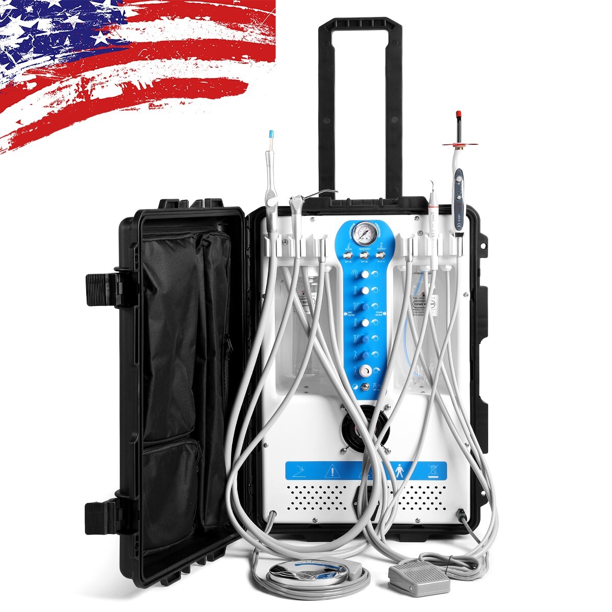 Portable Dental Mobile Delivery Unit Air Compressor Strong Suction /Handpiece 4H