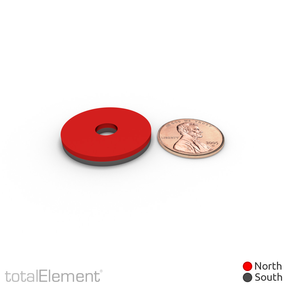 1 x 1/4 x 1/8 Inch Large Neodymium Rare Earth Ring Magnets N48 (6 Pack)