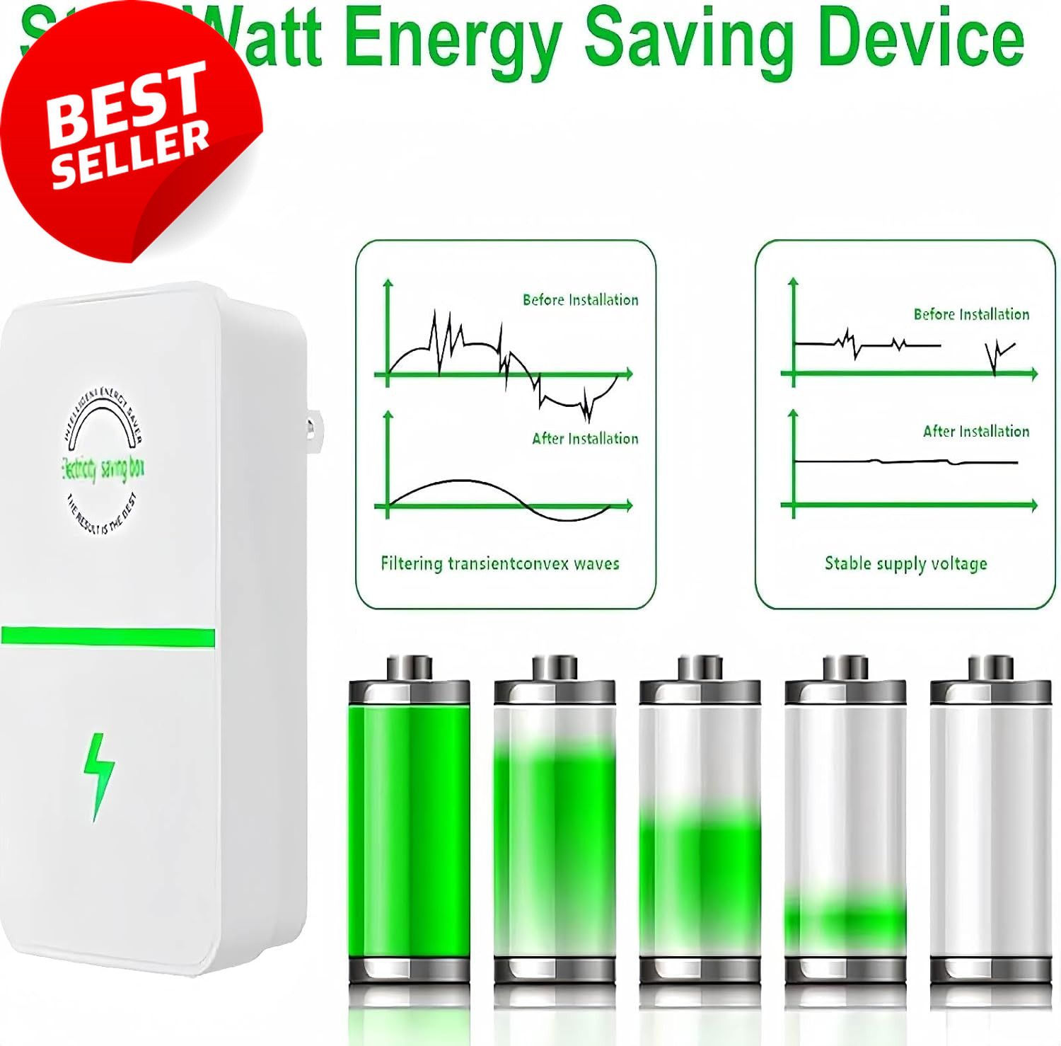 2026 Power Box Saver Energy Saving Device Household Office Plug In 2pk