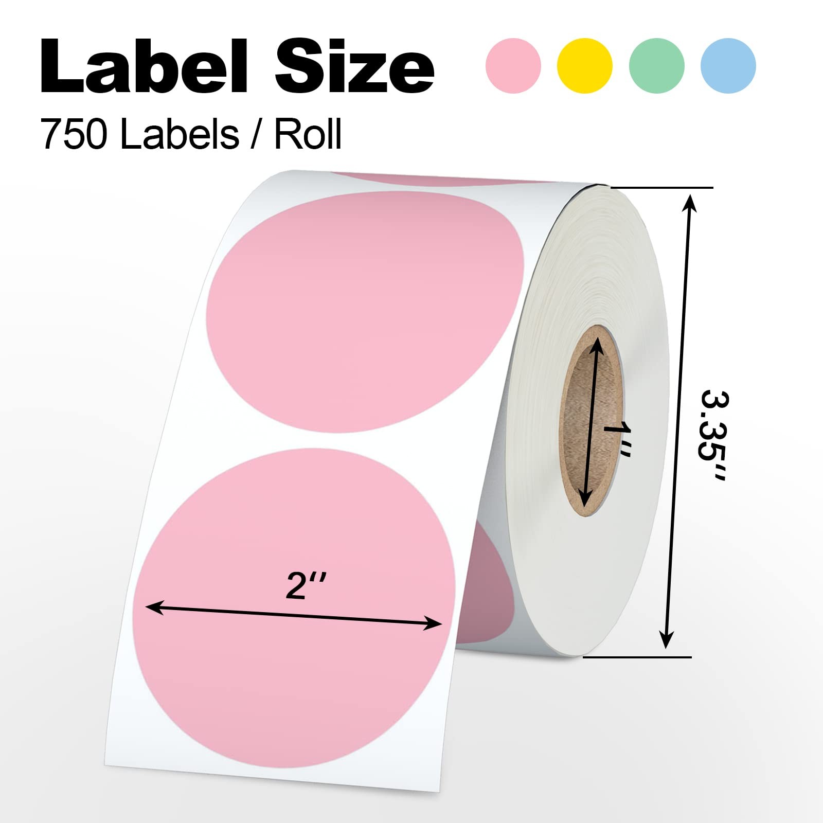 Misofuki 2″ 750 Labels White Circle Direct Thermal 2 inch (Diameter), C-1-wh