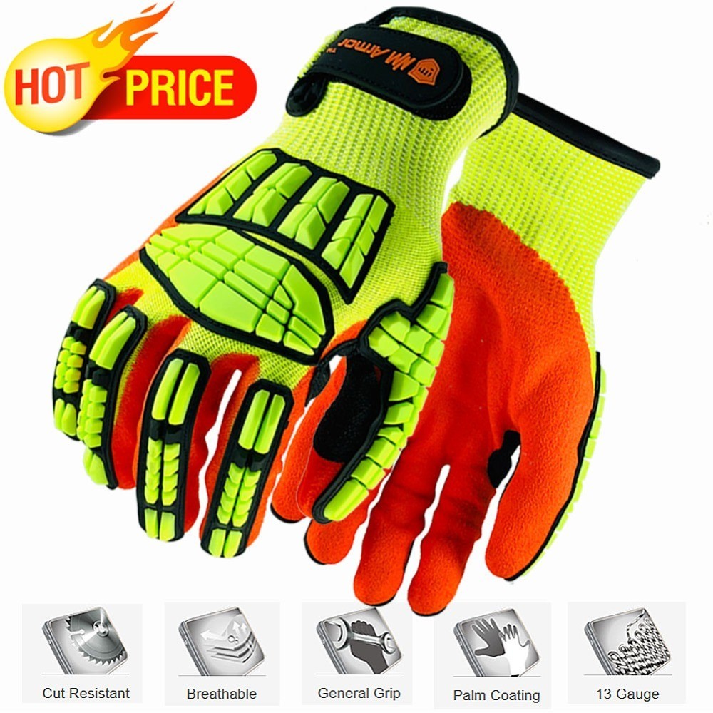 Anti Vibration Protective Work Gloves Cut Resistant High Quality with Oil-proof