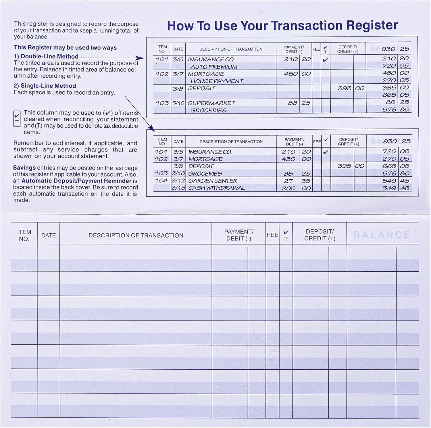 24 PCS Check Registers for Personal Checkbook – Easy-to-Read Record Keeping