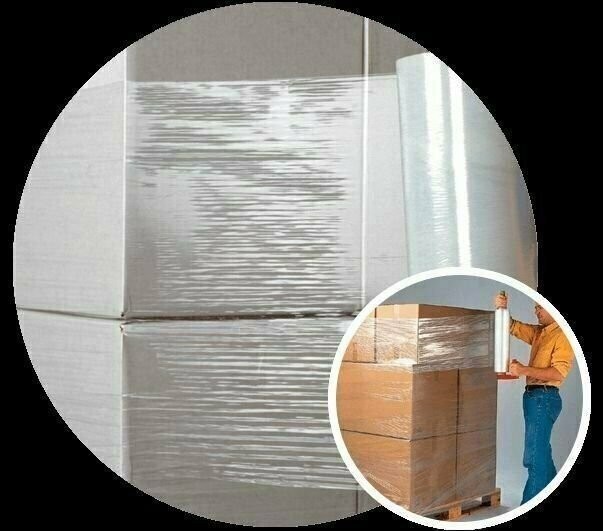 15″ x 1500′ 80 Gauge 4 Rolls Pallet Wrap Stretch Film Hand Shrink Wrap 1500FT