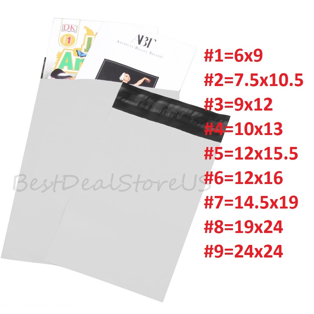 25 19X24 White Poly Mailer Self Sealing Shipping Envelopes Bags 2.0 Mil PM#8