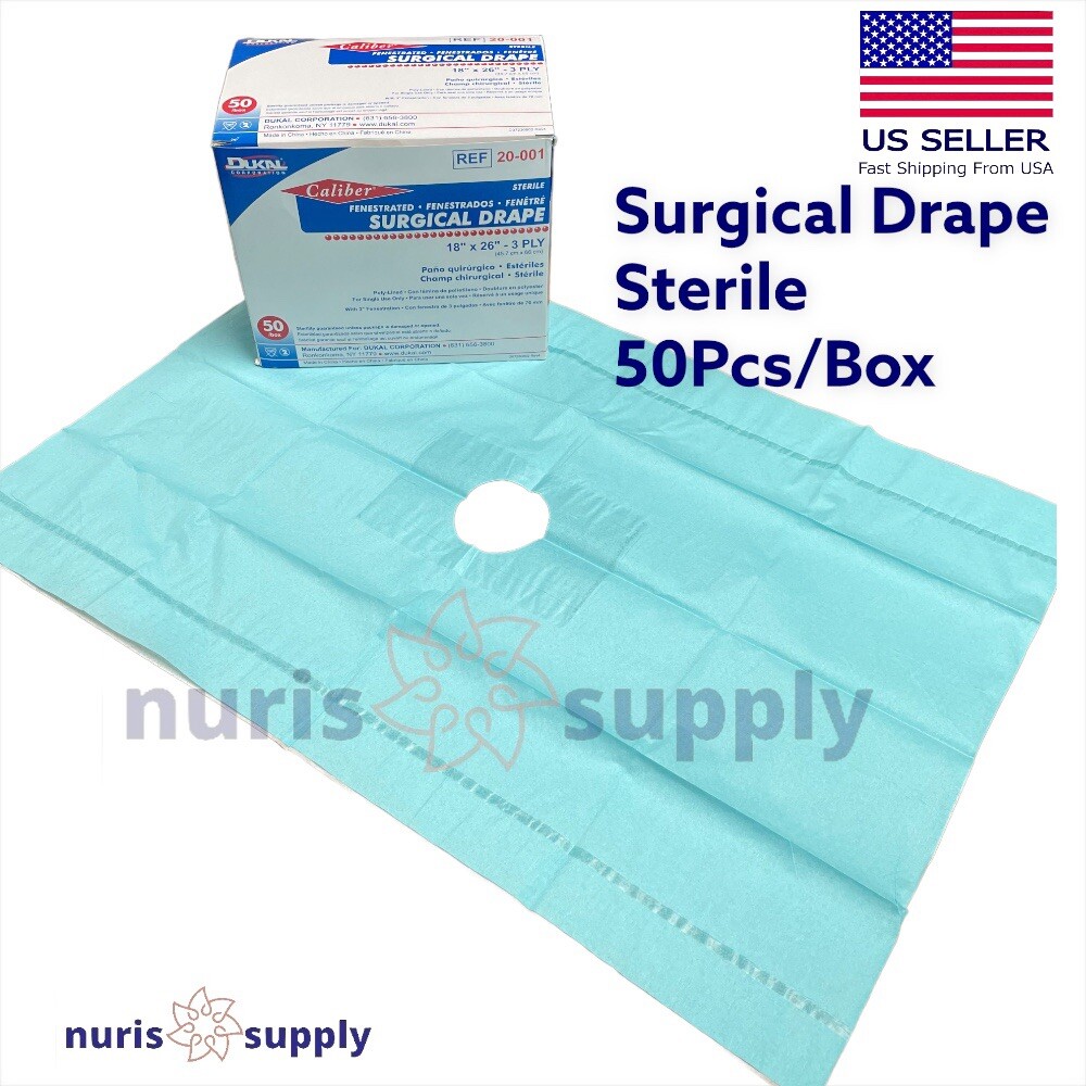 50pcs/Box Sterile Fenestrated Surgical Drape 18×26 Surgical Drapes