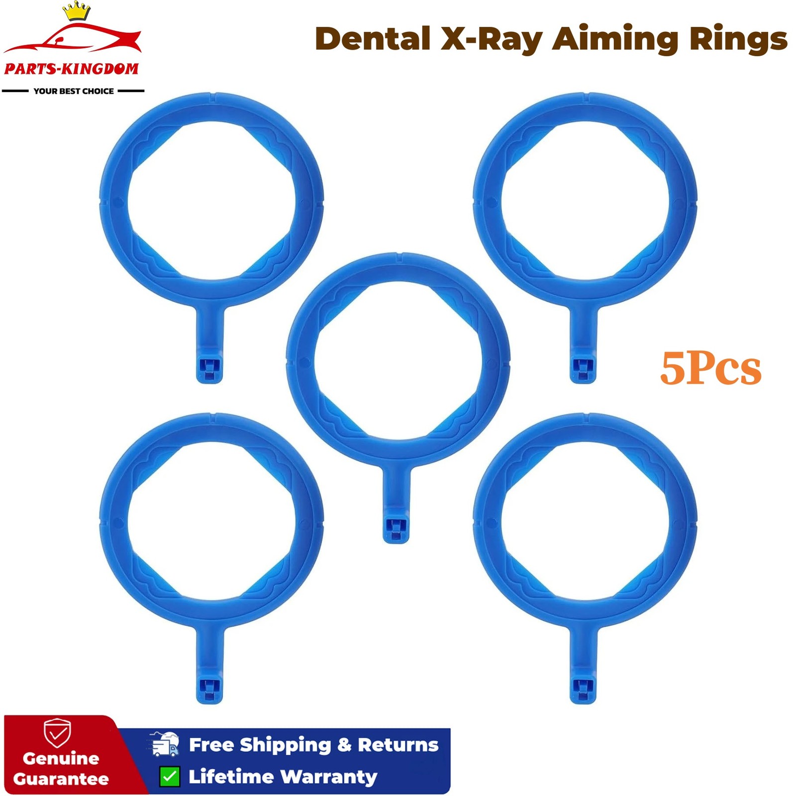5PCS Dental X-Ray Aiming Ring Kit for Anterior Blue Autoclavable