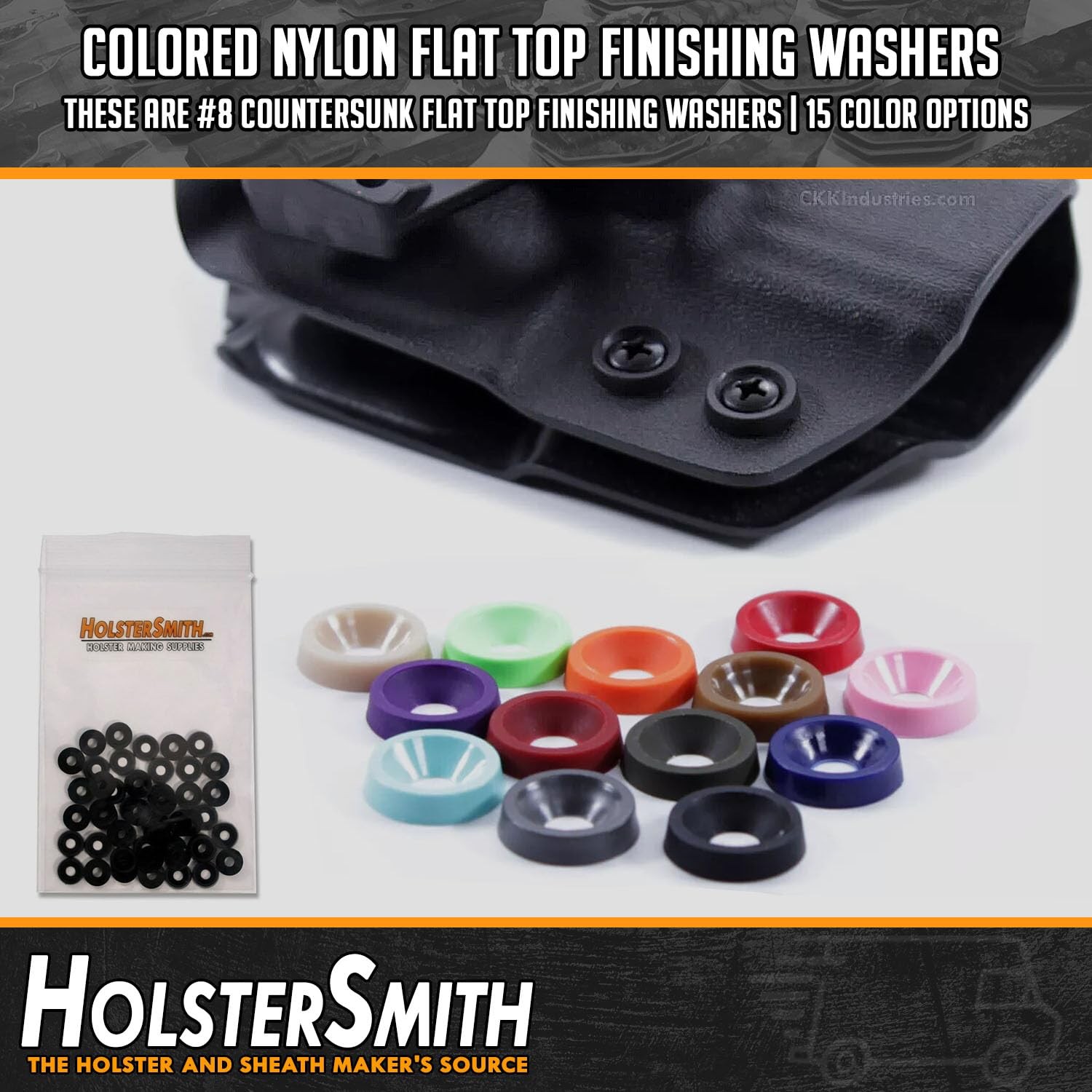 Colored Nylon Flat Top Finishing Washers White 50 Pack 0.500 Inch Diameter…