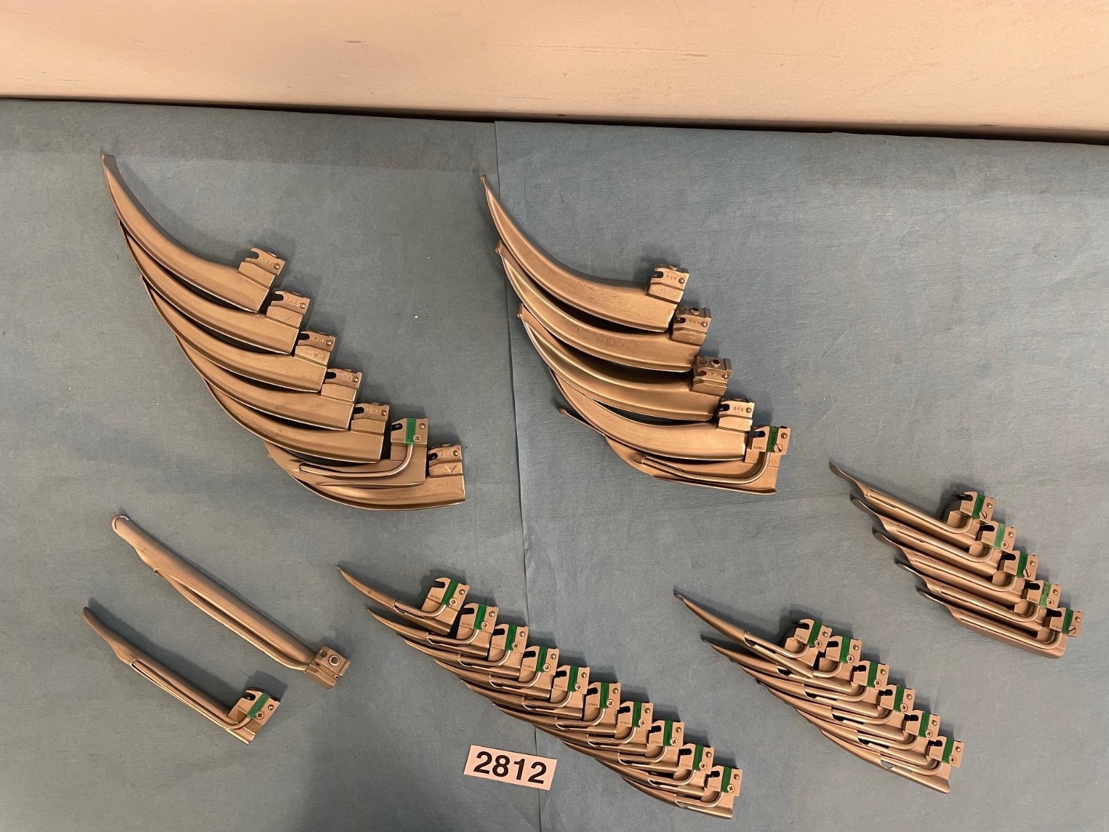 MIXED LOT 35X Laryngoscope Blades Greenline, Emerald Rusch MIL, MAC, WIS 0 1 3 4
