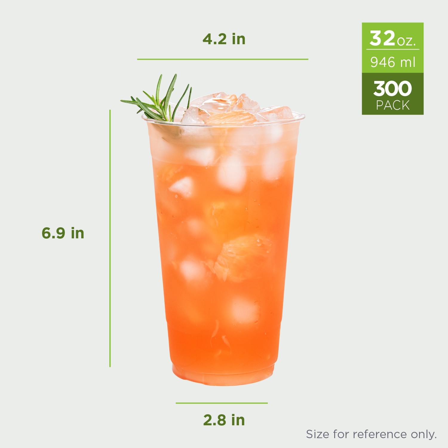 Karat Earth 32oz PLA Eco-Friendly Cup (107mm), Clear – 300 ct, KE-KC32