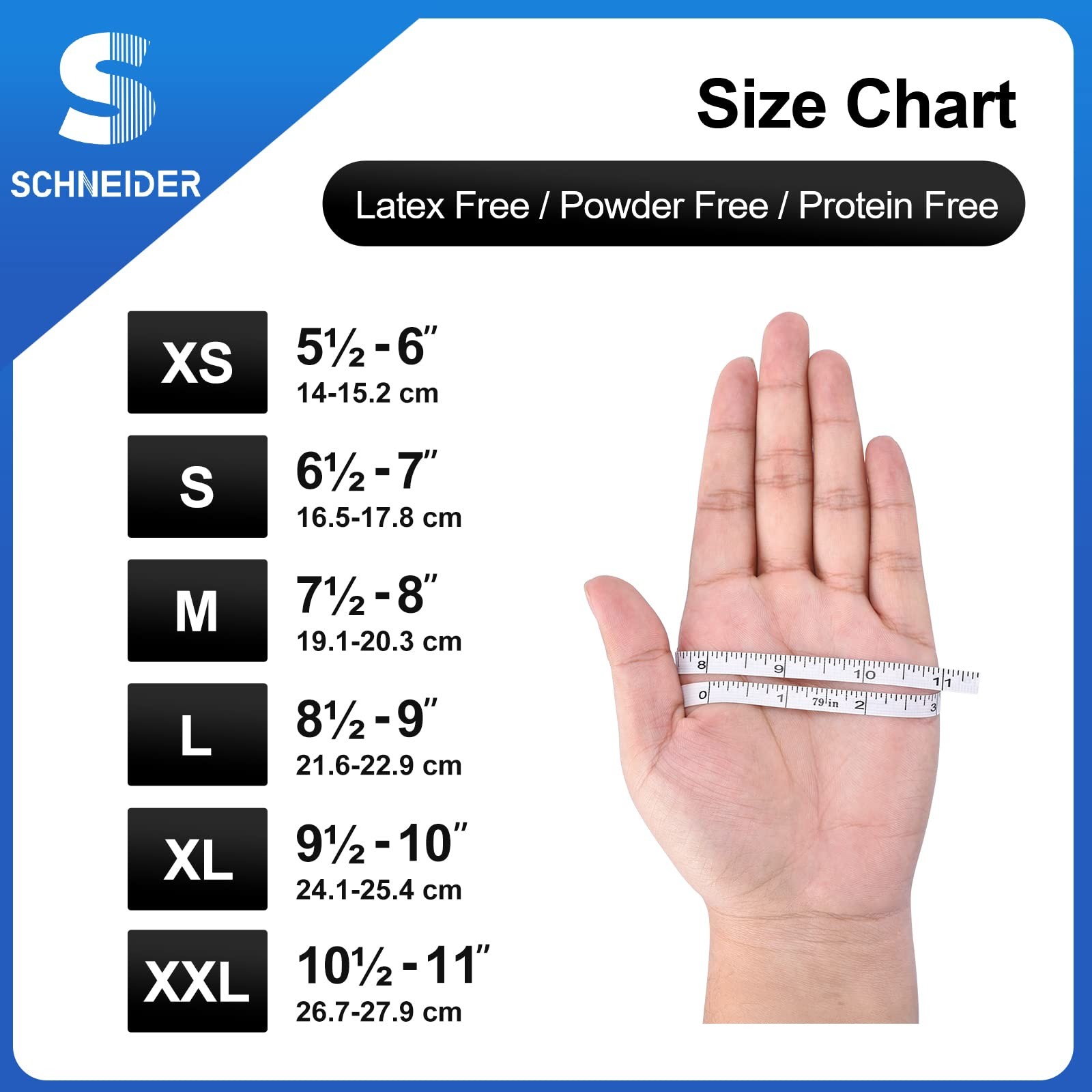 Schneider Nitrile Exam Gloves, Black, XL, 100-ct Box, 4-mil, X-Large, Black