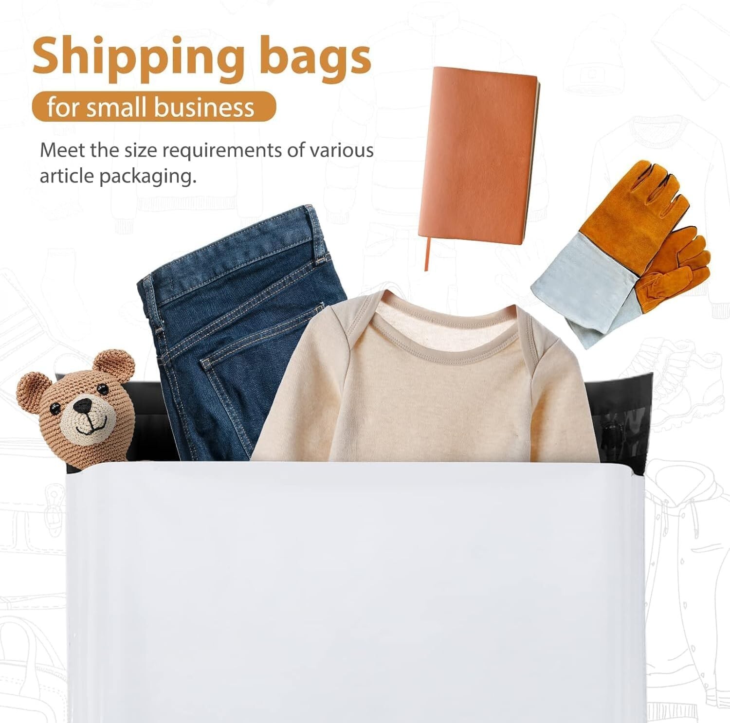 Large Poly Mailers 24×24 300Pc White Shipping Bag Plastic Package Bags Self-Seal