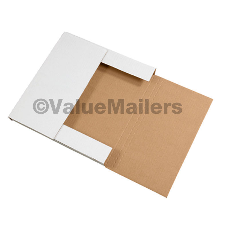 100 – 11 1/8 x 8 5/8 x 2 White Multi Depth Bookfold Mailer Book Box Bookfolds