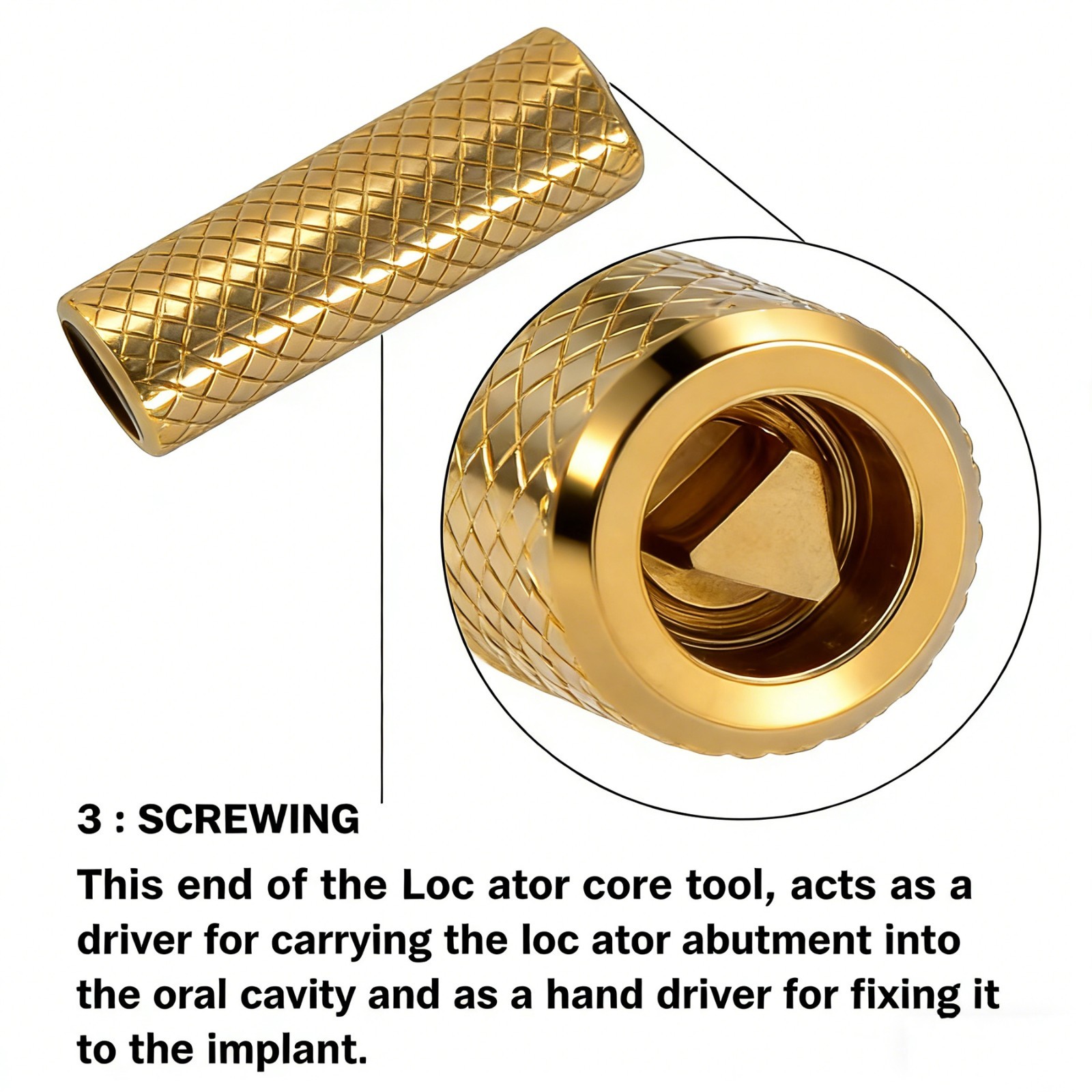 US Zest LOCATOR Core Tool -Insert Remove Retention Males +Abutment Driver Dental