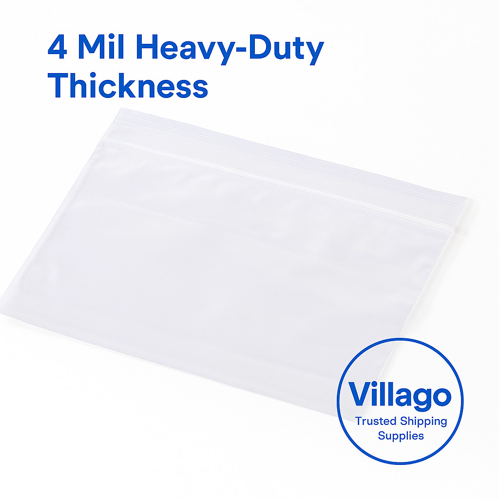 HEAVY DUTY 4 Mil Clear Zip Seal Bags Reclosable Top Lock Polyethylene 4Mil