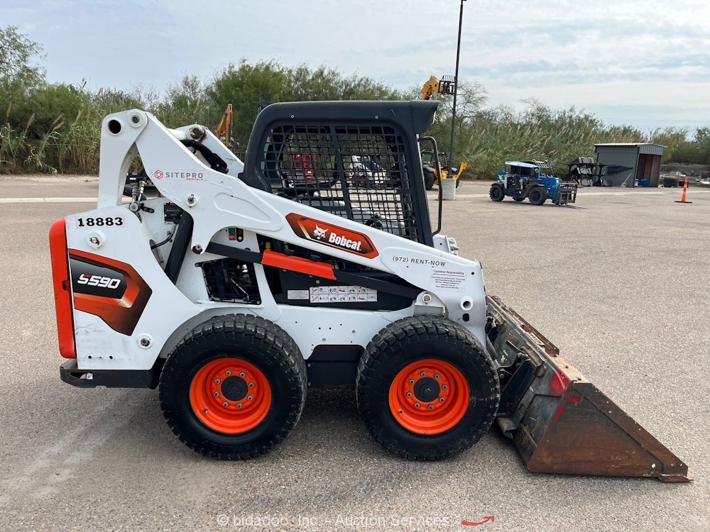 2022 Bobcat S590 Skid Steer Wheel Loader Tractor Aux Hydraulics Bucket bidadoo