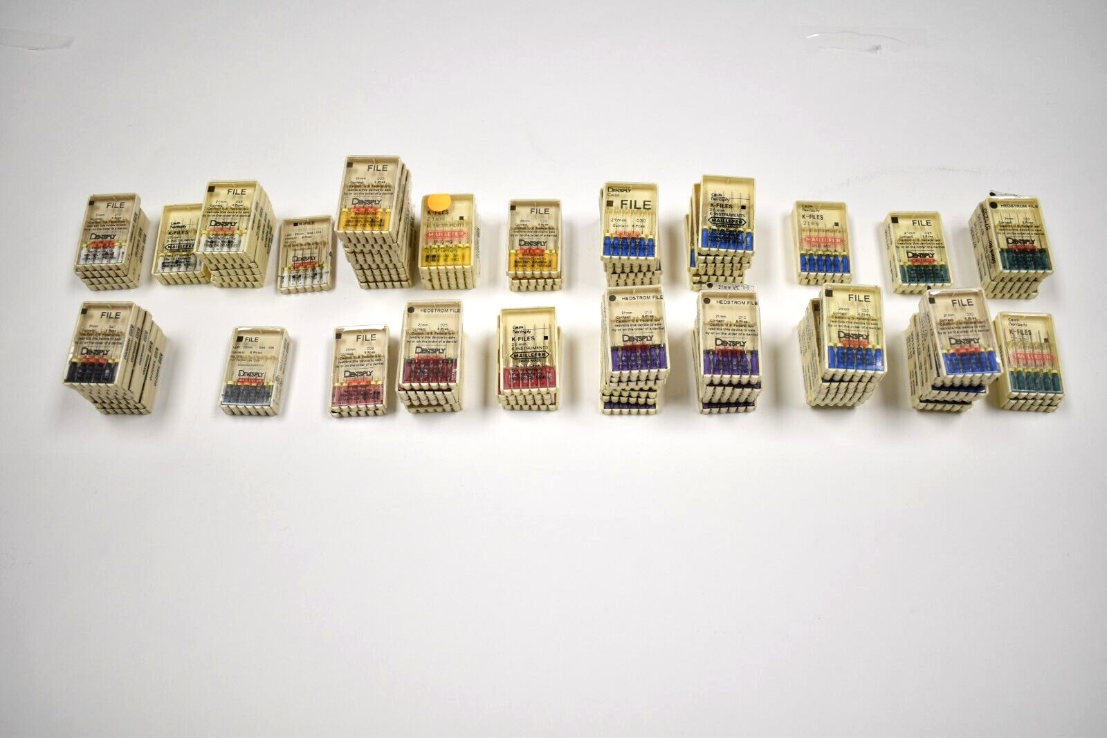 DENTSPLY Endodontic K-FILES Various Sizes 105 Boxes 630 TOTAL File Instruments
