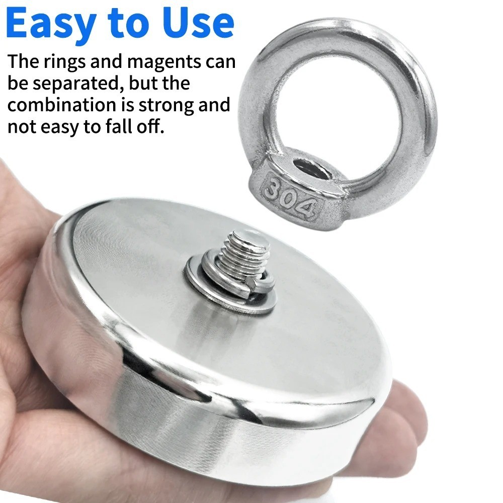 Super Strong N52 Neodymium Fishing Magnet Hook Heavy Duty Rare Earth Power Grips