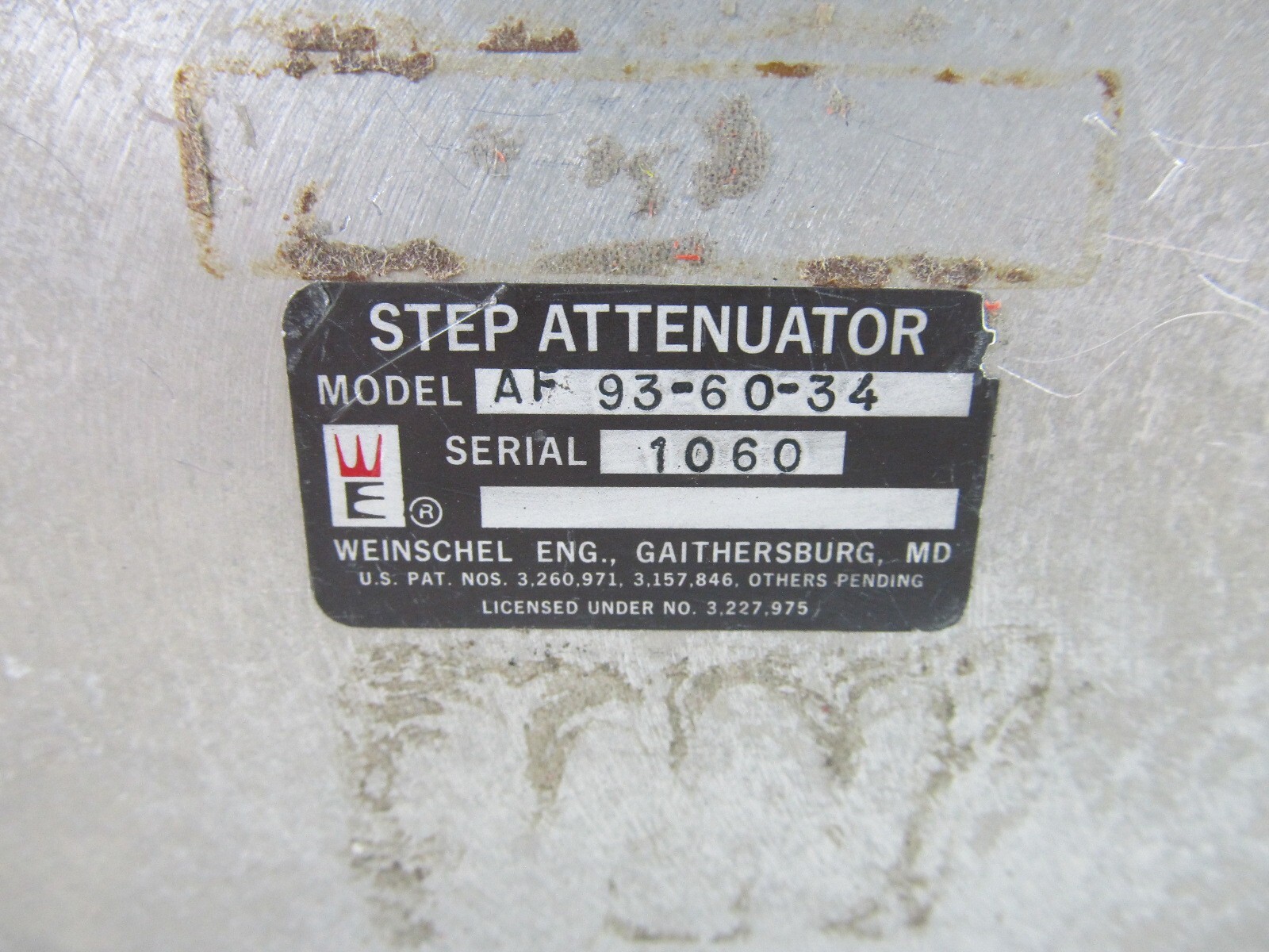 Weinschel AF 93-60-34 RF Step Attenuator 0-60dB in 10dB Steps, N Connectors