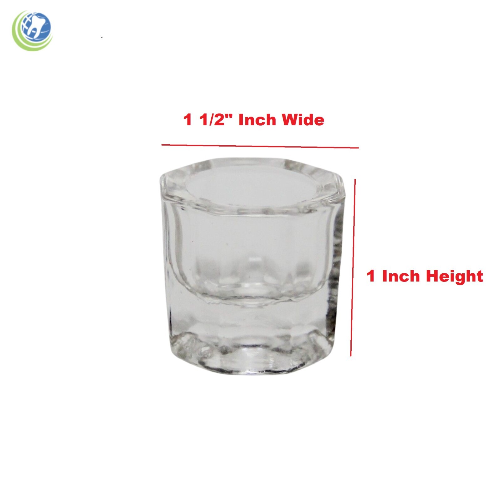 4 x GLASS DAPPEN DISH – CLEAR ACRYLIC LIQUID HOLDER CONTAINER DENTAL COSMETOLOGY