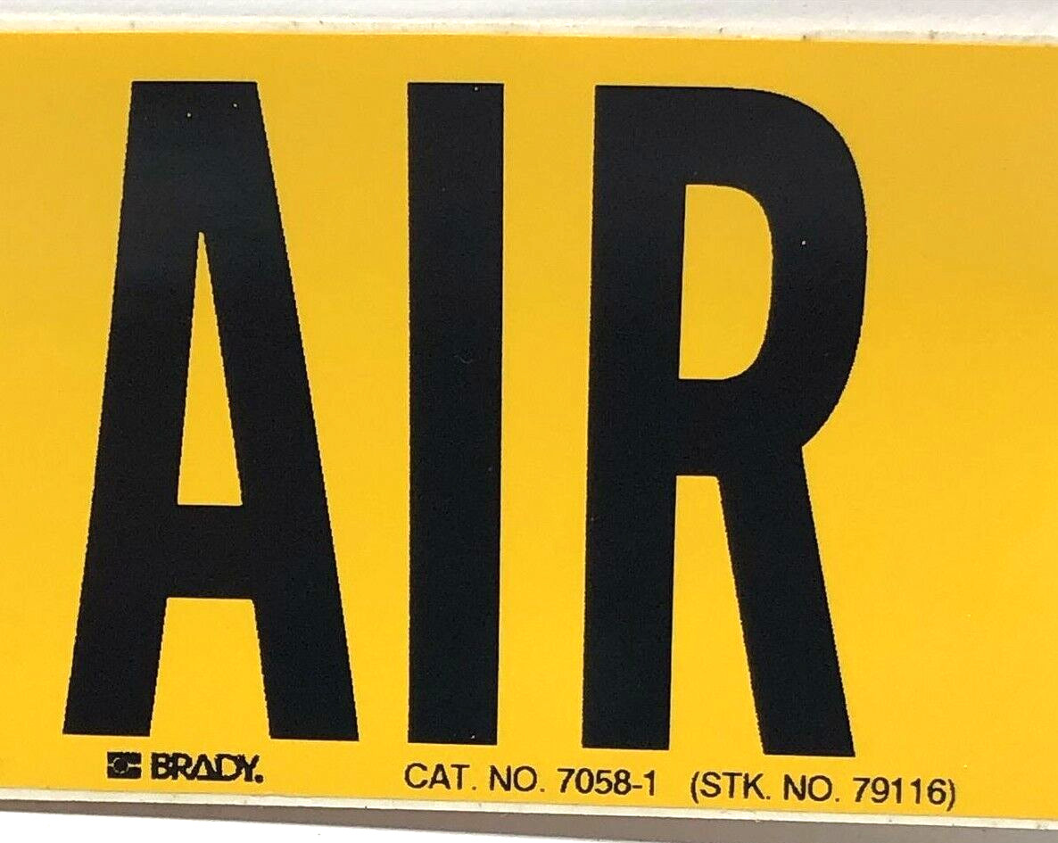 Brady “Compressed Air” Pipe Marker, 2.25×14”, Self Stick Vinyl, Lot of 5,New (Q)
