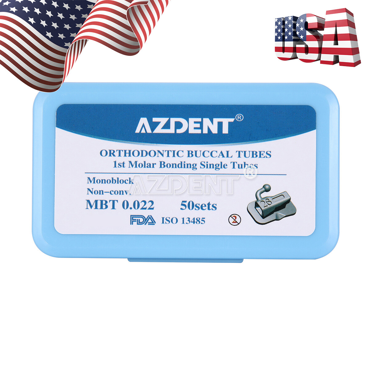 AZDENT Dental Orthodontic Buccal Tubes Roth/MBT 022/018 1st Molar /2nd Motor