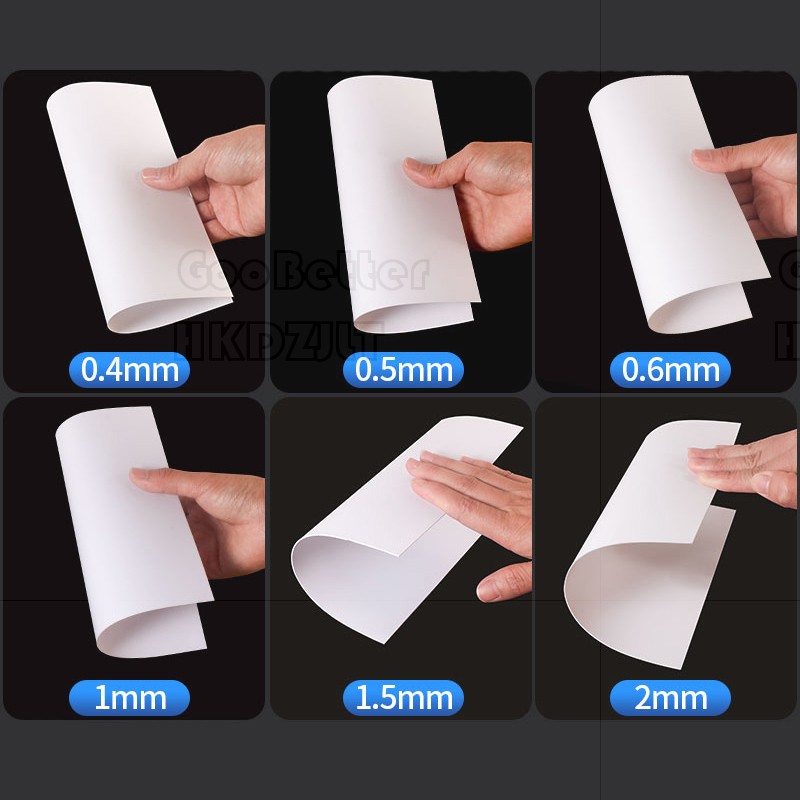 PVC Plastic Sheet Thin Slice White Black Thick 0.2 mm 0.3 mm – 2 mm A3 A4 A5