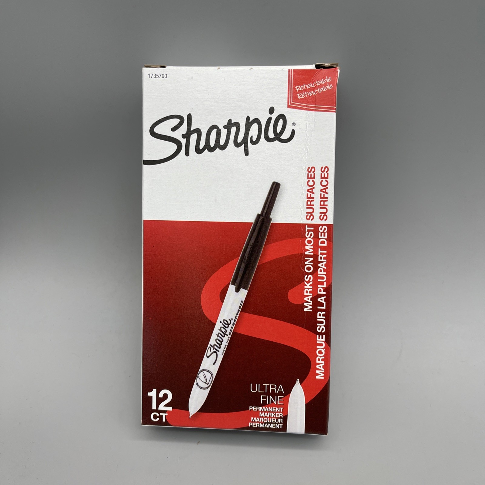Sharpie Retractable Permanent Markers, Ultra Fine Point, Black, 12 Count New