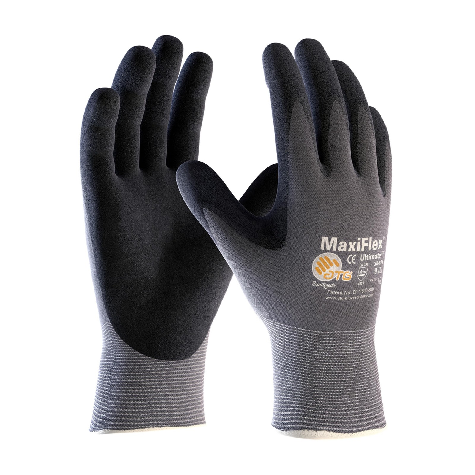 MaxiFlex PIP 34-874/L MaxiFlex Ultimate, Foam Nitrile Palm Coated Gloves, Gra…