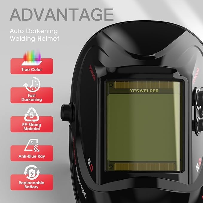 Large View Welding Helmet Auto Darkening True Color Welder Mask/Hood
