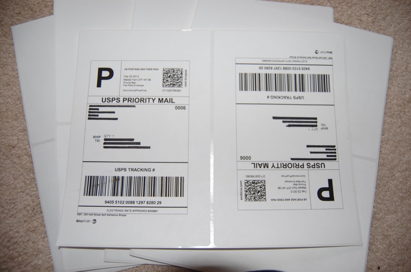 Round Corner-Shipping Labels-Made in USA-Self Adhesive-USPS UPS FED-8.5×11