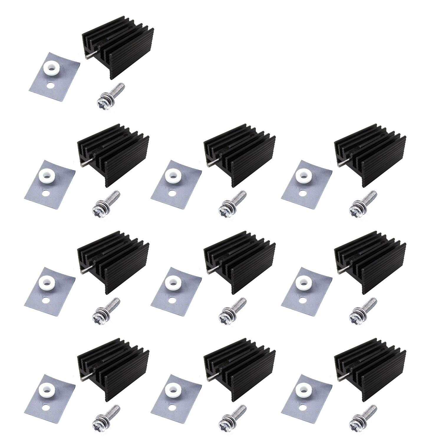 10 Packs TO-220 Heatsink + Insulator Mounting Screws Kits for LM317 LM317t L7…