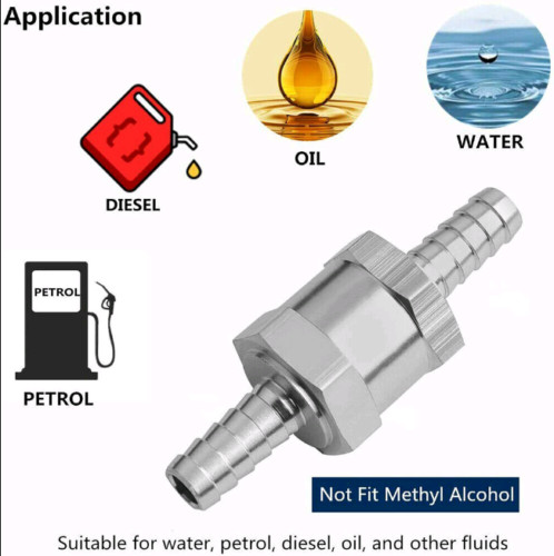 10mm 3/8″ Fuel Line Oil One Way Non Return Check Valve Petrol Diesel Liquid 120℃