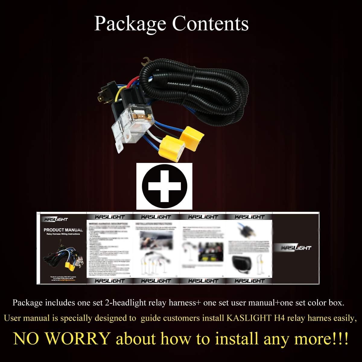 1Set 2 Headlight Wiring Harness H4 Relay Harness H6054 LED Headlight Connector S