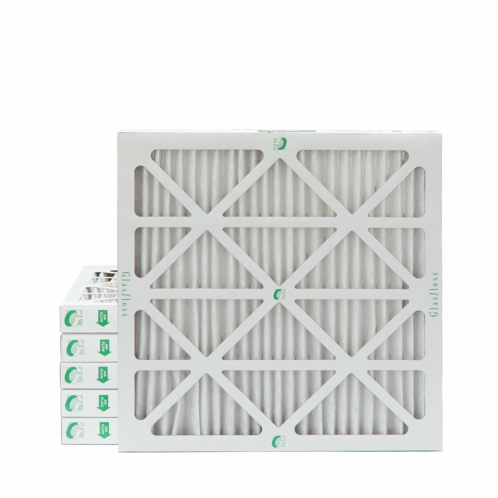 20x20x2 MERV 10 HVAC Air Filters. Box of 6. Actual Size: 19-1/2 x 19-1/2 x 1-3/4
