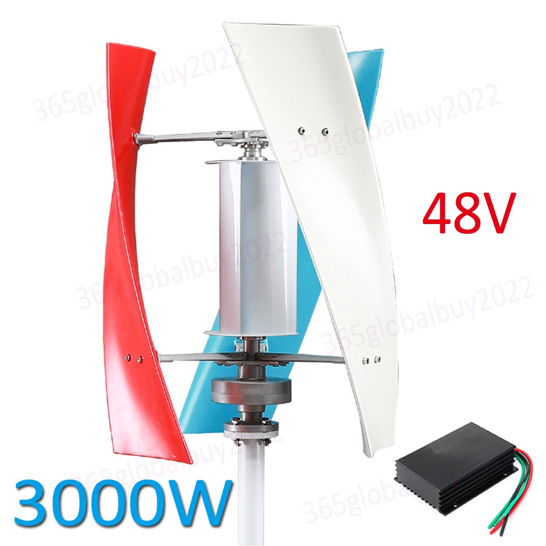 3000W 48V 5 Blades Wind Turbine Generator Power Energy Charge Controller Kit US