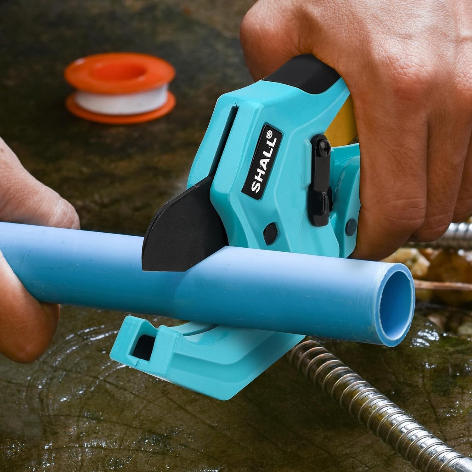 SHALL PVC Pipe Cutter,2-1/2”,Heavy-Duty Aluminum Ratchet Pipe Cutter