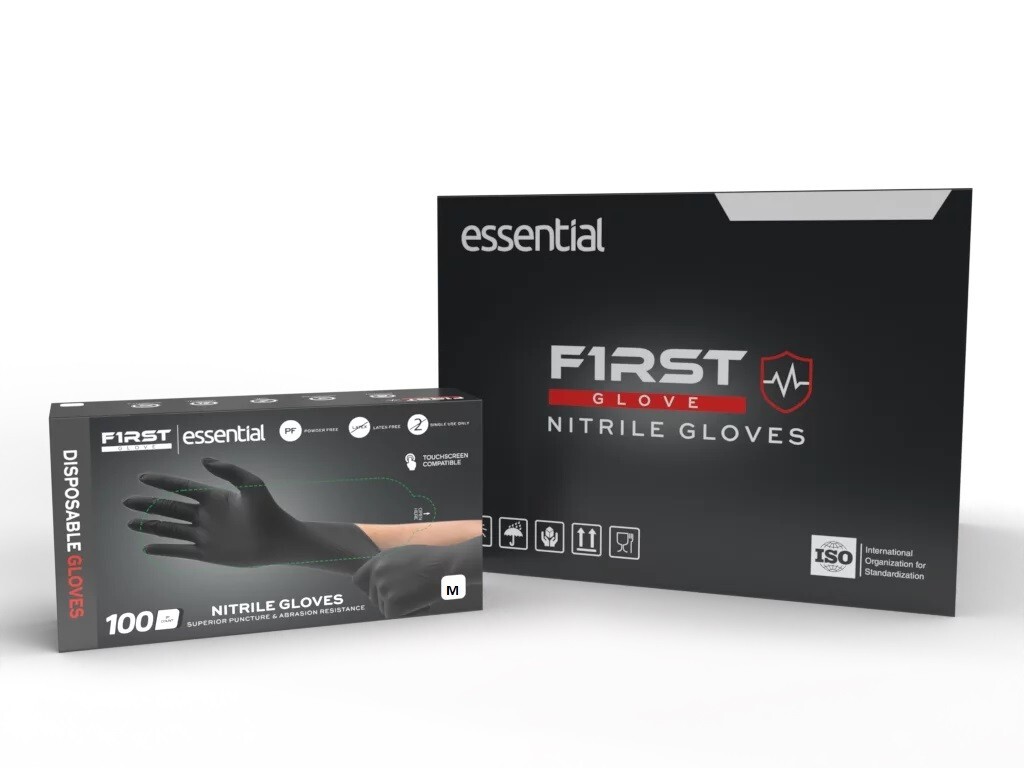 First Glove Essential Nitrile Gloves – Disposable MEDIUM 3.5 Mil 1000 Pcs