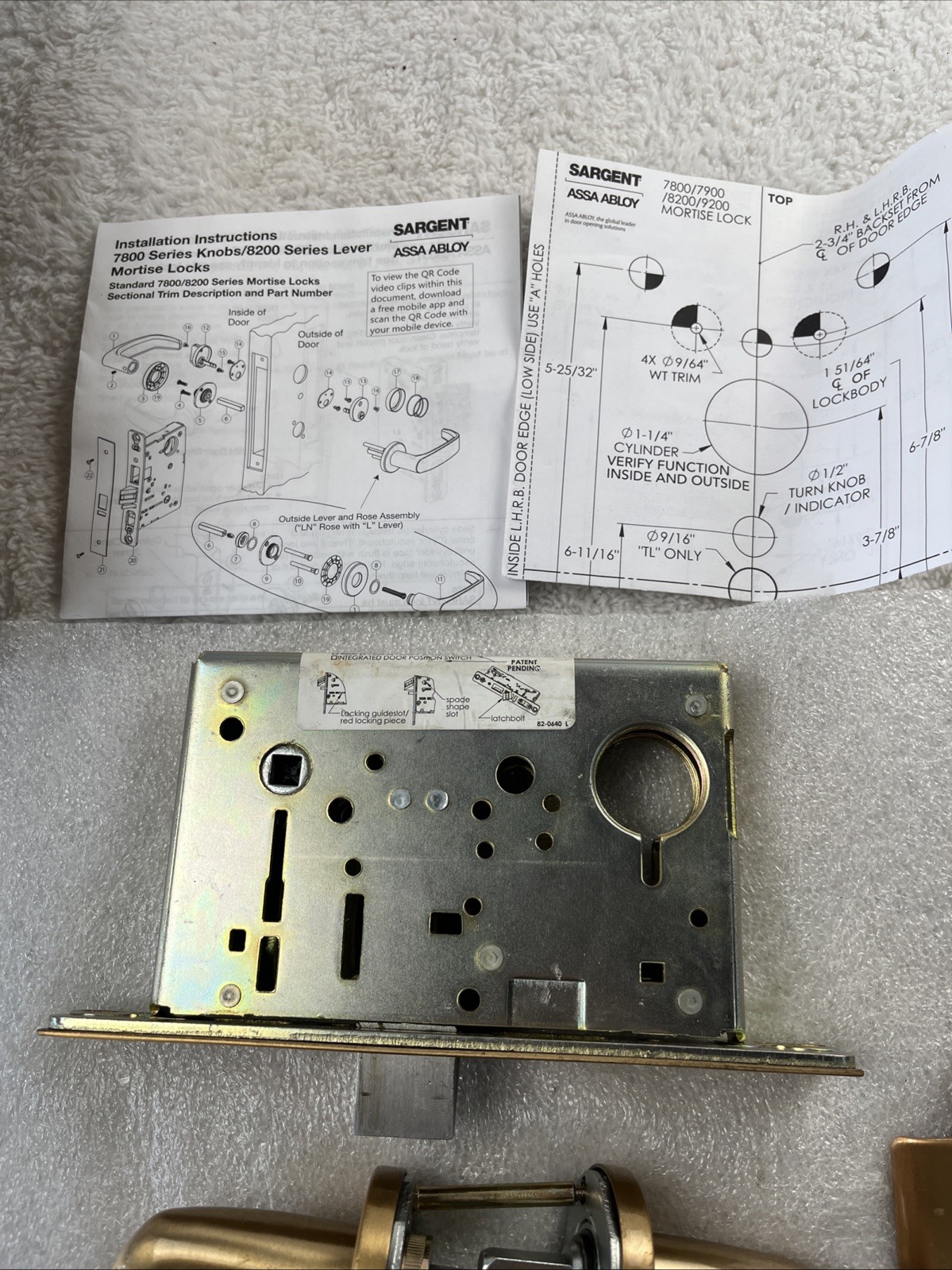 SARGENT ASSA ABLOY MORTISE BODY FOR PASSAGE/CLOSET ML2010 DS A 613 D134 Used