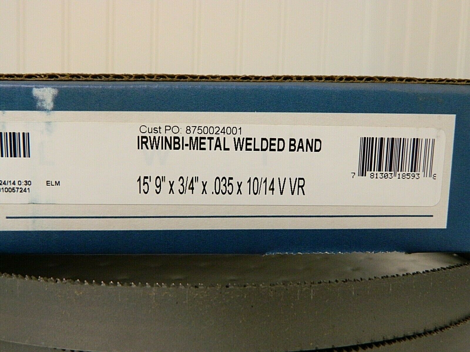 Irwin Welded Band Saw Blade 10-14 TPI 15′ 9″ x 3/4″x 0.035″ 1895849