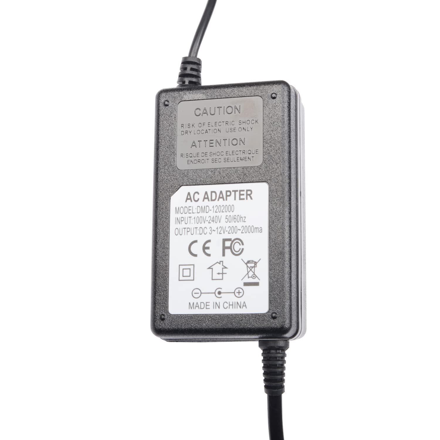 Adjustable Power Supply 100-240V AC DC 3-12V 2A 24W LED Strip CCTV Dimmer