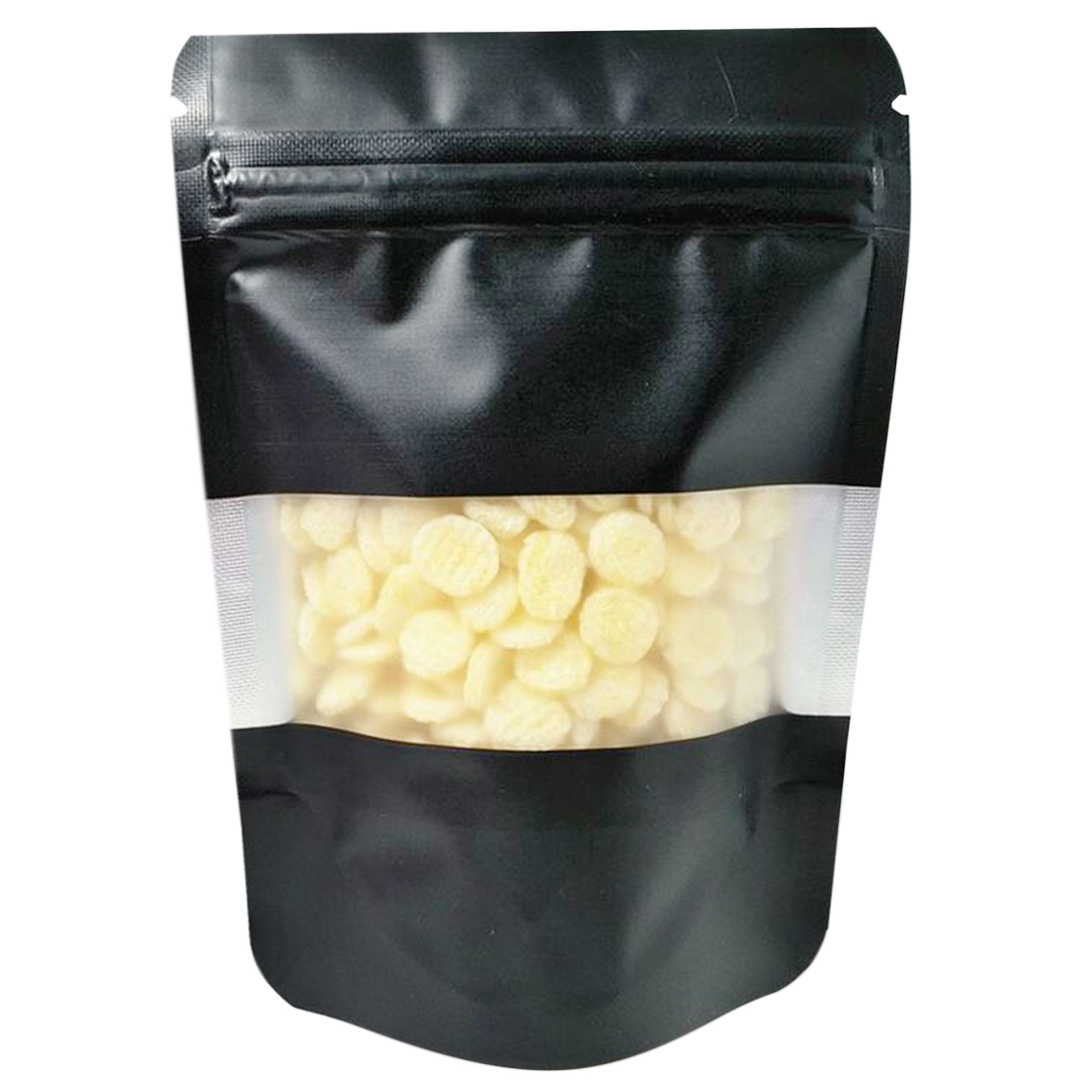 Matte Black Food Grade Aluminum Zip Seal Bags for Doughnut Hole Products 9x13cm