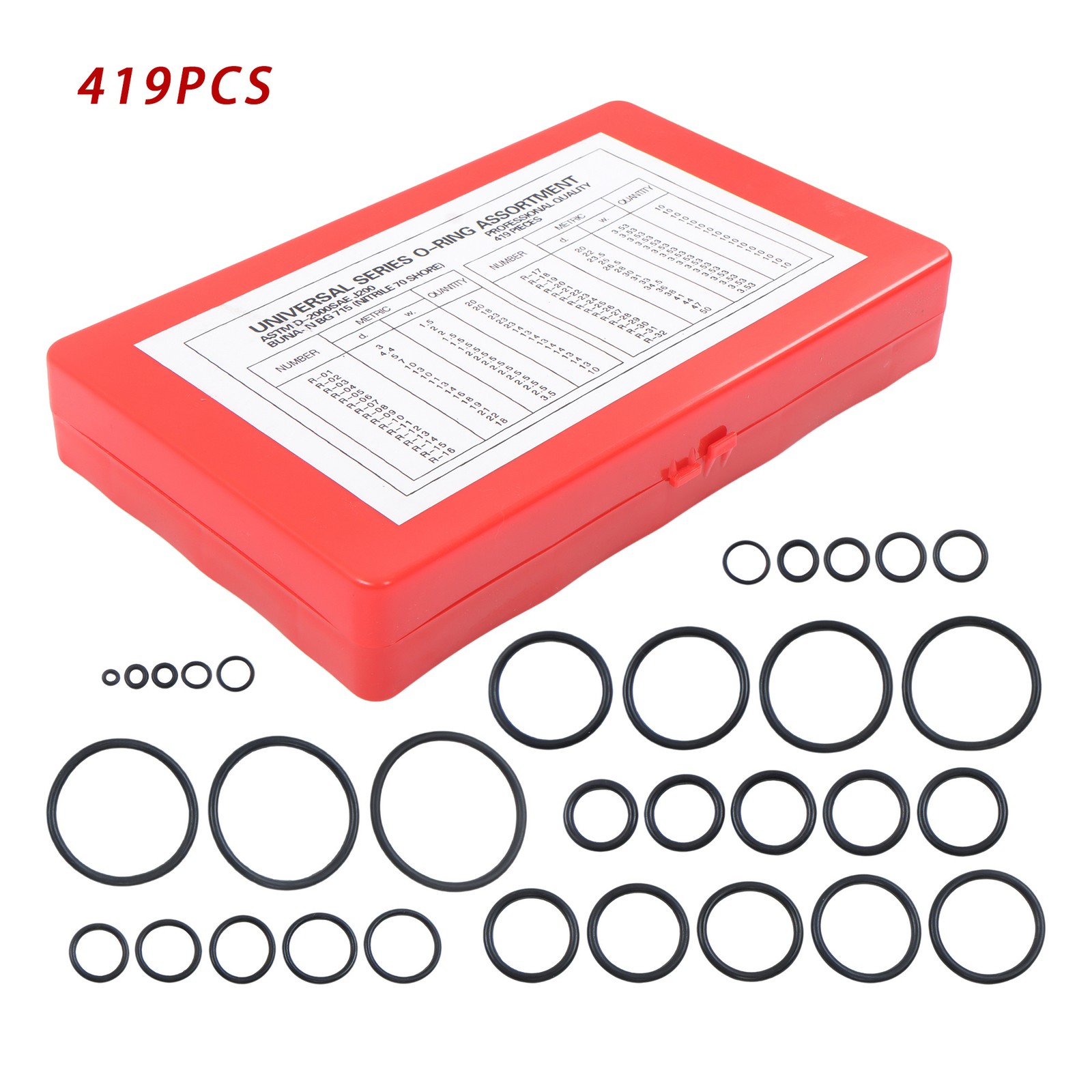 Universal O Ring Assortment Set Metric Oil Proof Kit 32 Size O-Ring 419 PCS