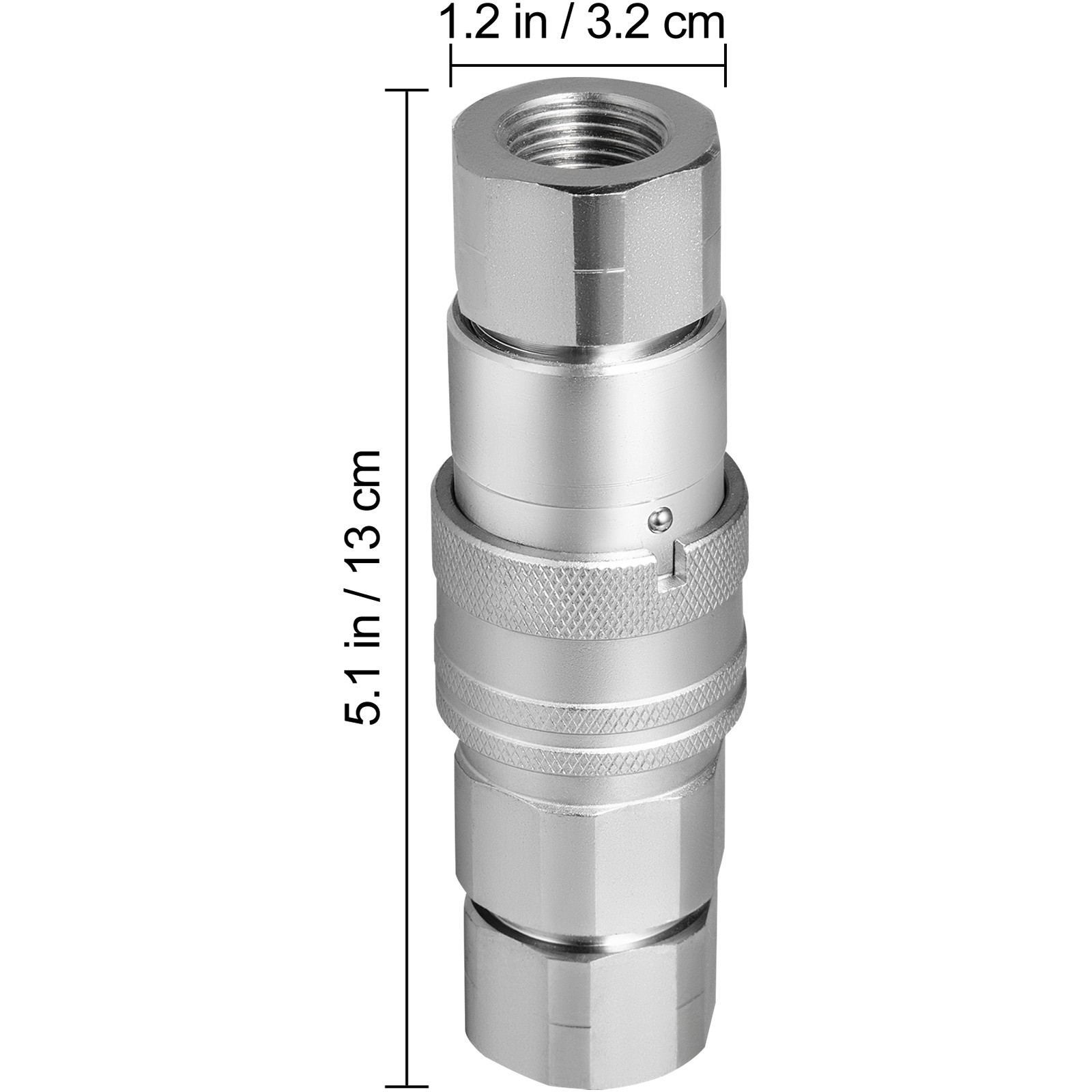 VEVOR 4 Sets 1/2″ Flat Face Hydraulic Coupler Quick Connect Skid Steer Bobcat