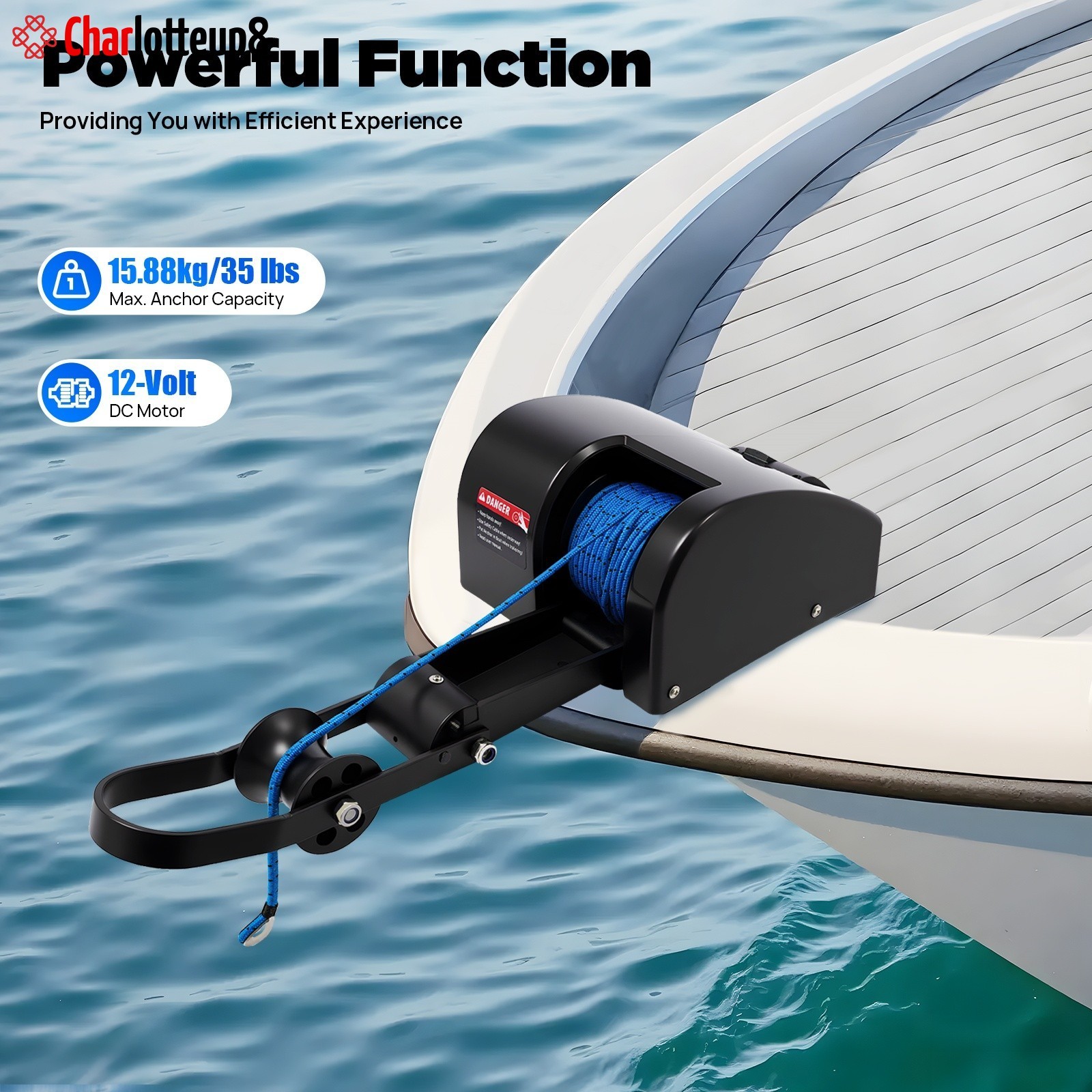 35lbs 12V Heavy Duty Boat Electric Anchor Winch with Wireless Remote Control
