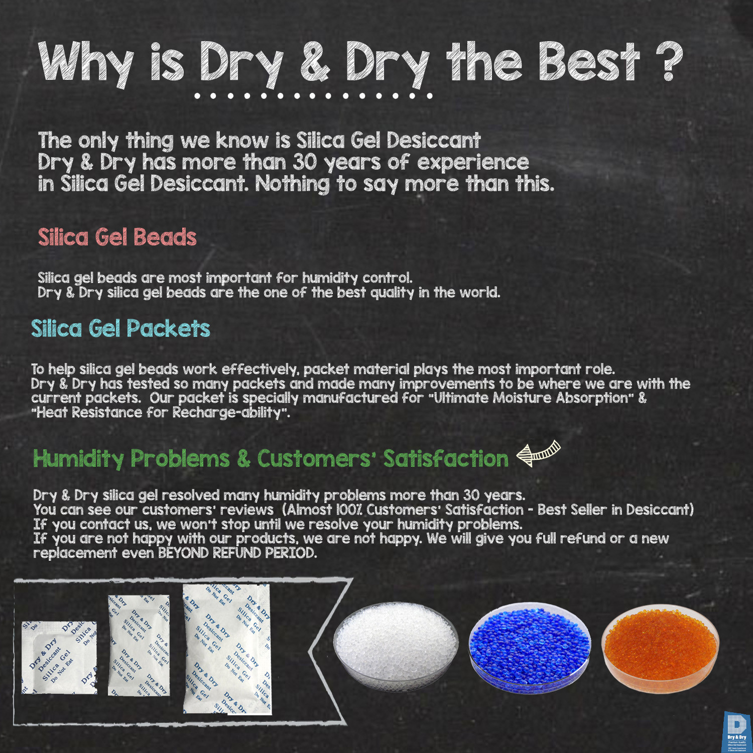 10 gram X 100 PK “Dry & Dry” Food Grade Orange Indicating Silica Gel Packets