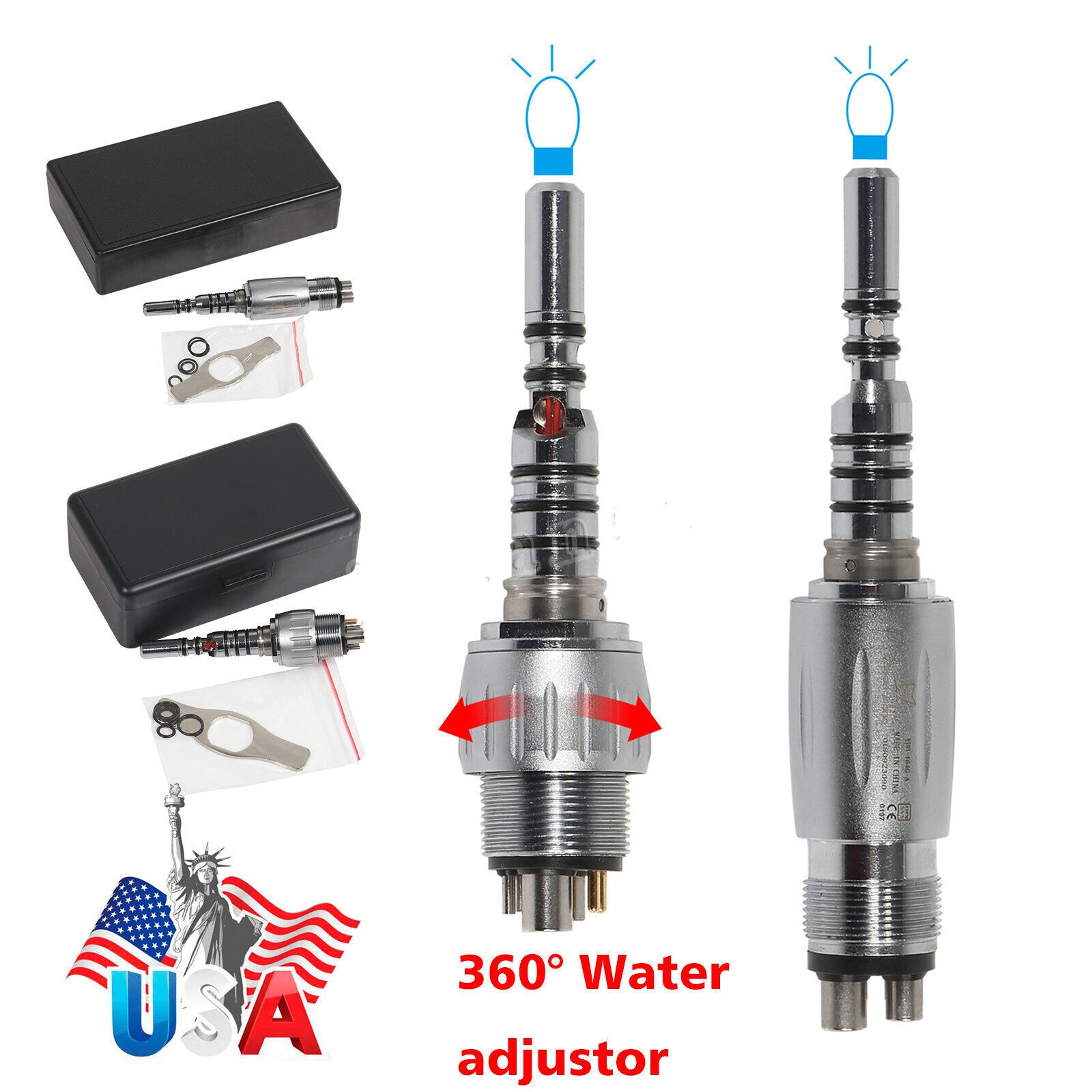 Dental LED Quick Coupler 4/6 Hole fit KaVo Multiflex LUX Fiber Optic Handpiece