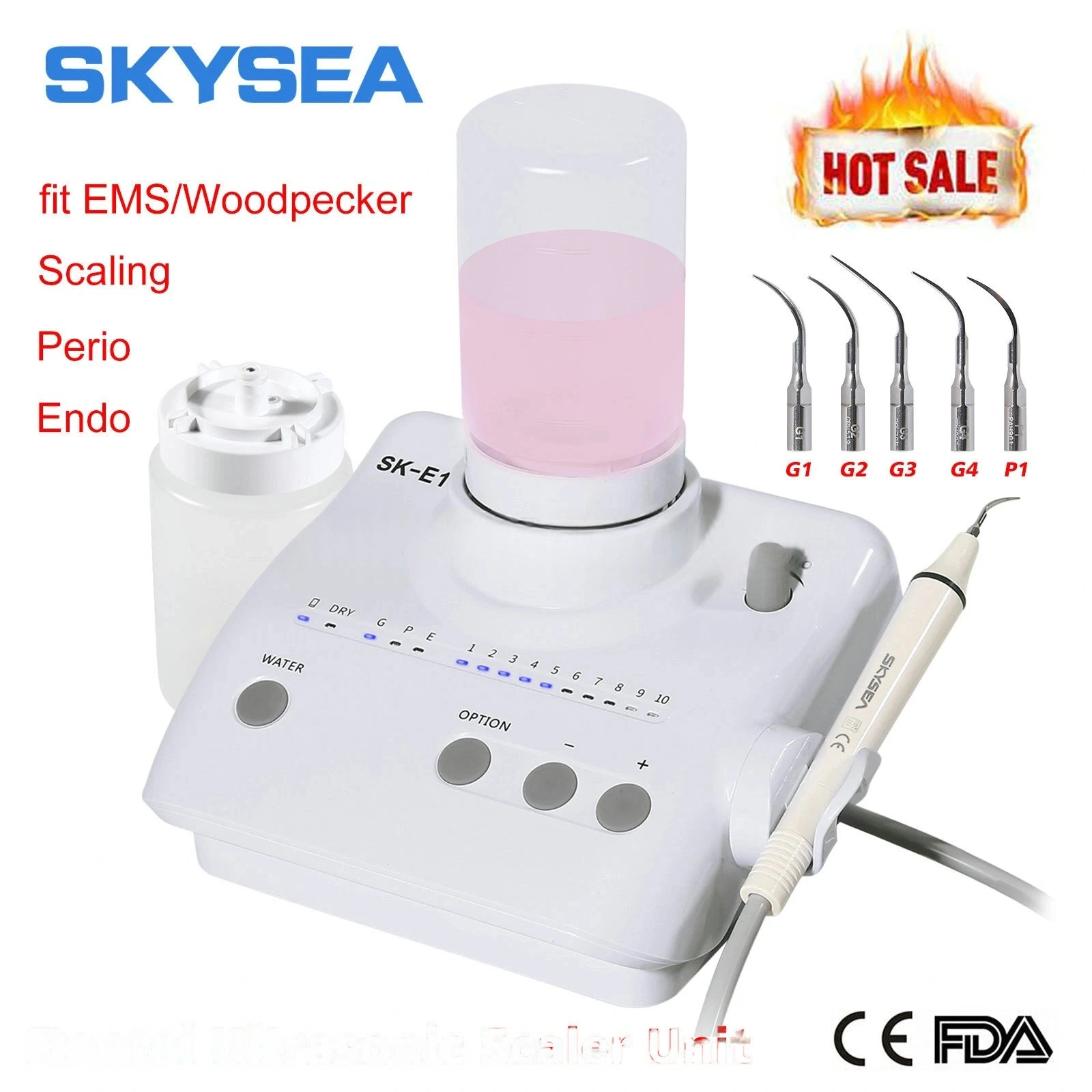 FDA SK-E1 Piezo Dental Ultrasonic Scaler for Cavitron EMS / G P E Tips Handpeice