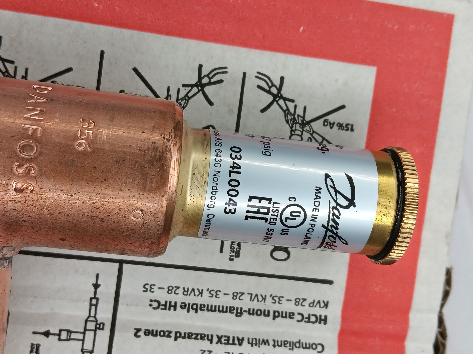 Danfoss 034L0043 Model KVL12 1/2 Inch ODF Bypass Crankcase Pressure Regulator